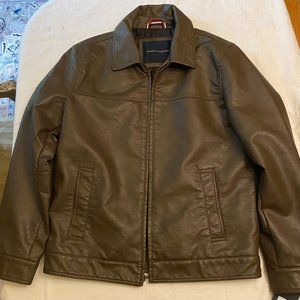 Tommy Hilfiger Faux Leather Jacket Brown Medium
